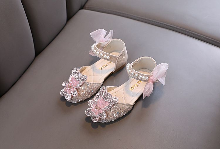 Cartoon Mädchen Prinzessin Baby Student Kleines großes Kind Diamant Tanzshow Schuhe und Sandalen_voghion.com