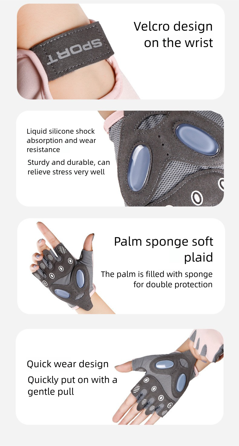 Meias de ginástica femininas com meio dedo, antiderrapantes, resistentes ao desgaste, acolchoadas, com absorção de impacto, em tecido Ice Silk, respiráveis, ideais para ioga._voghion.com