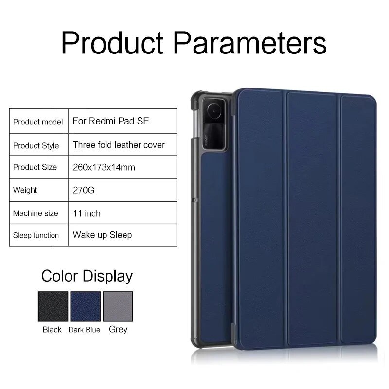 IUYU Capa Xiaomi Redmi SE 11" 2023 Capa protetora de couro magnético para tablet para RedMi Pad Se 11 polegadas Suporte_voghion.com