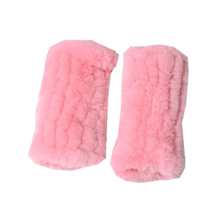 Cute Real Rex Rabbit Winter Warm Thickened Fur Half-Finger Gloves Full-Finger Fingerless Student Office_voghion.com