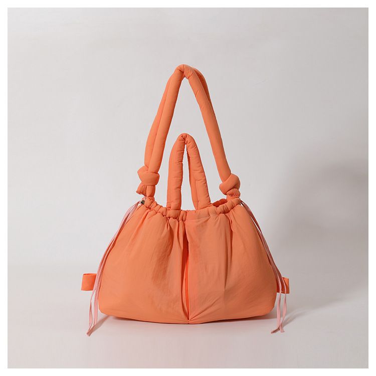 New style portable down cotton bag winter versatile fashion shoulder messenger bag multifunctional pleated casual backpack_voghion.com