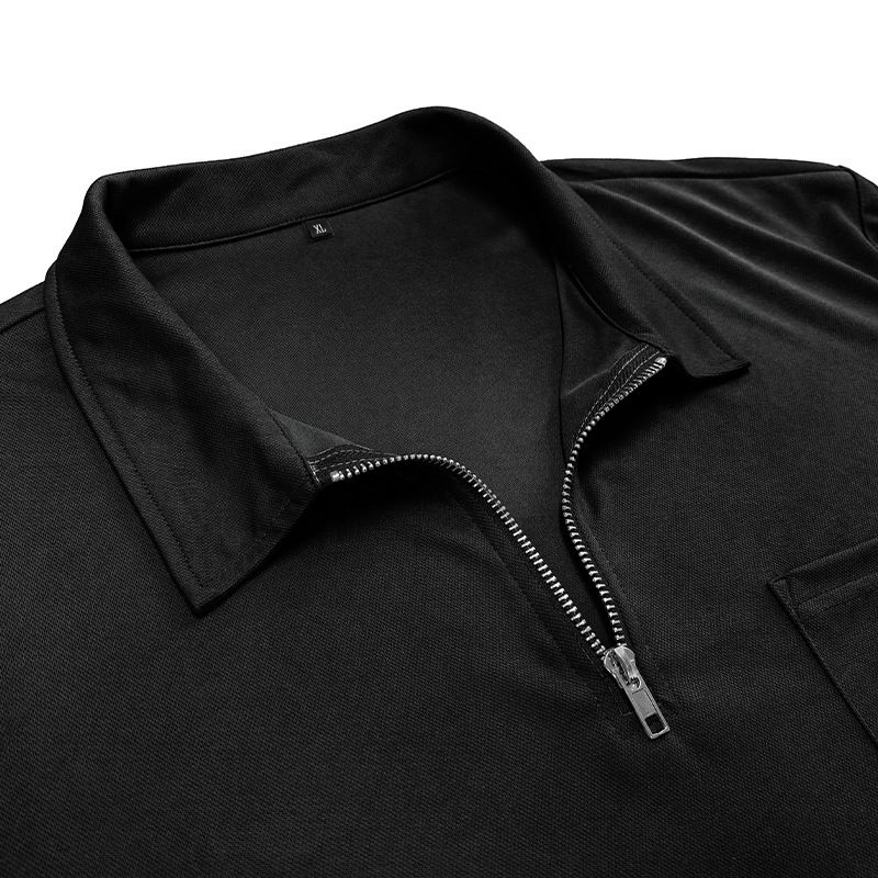 Lässiges Langarm-Poloshirt für Herren mit Reißverschlusskragen – Atmungsaktives und stylisches Slim-Fit-Oberteil für Business und Alltag_voghion.com