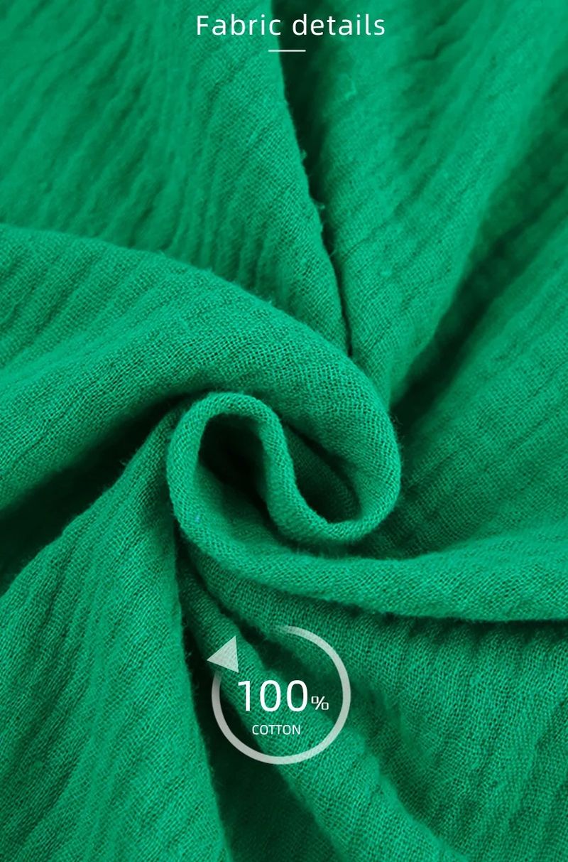 Kadın Giyim Yeni Günlük Takım Elbise %100 Pamuk Çift Katmanlı Oluklu Yaka Gömlek + Cep Geniş Paça Pantolon_voghion.com