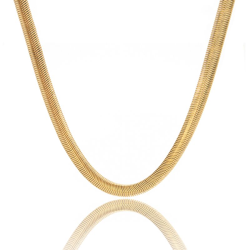 Collar minimalista de múltiples capas de acero inoxidable chapado en oro con estilo INS, gargantilla de clavícula con nicho_voghion.com