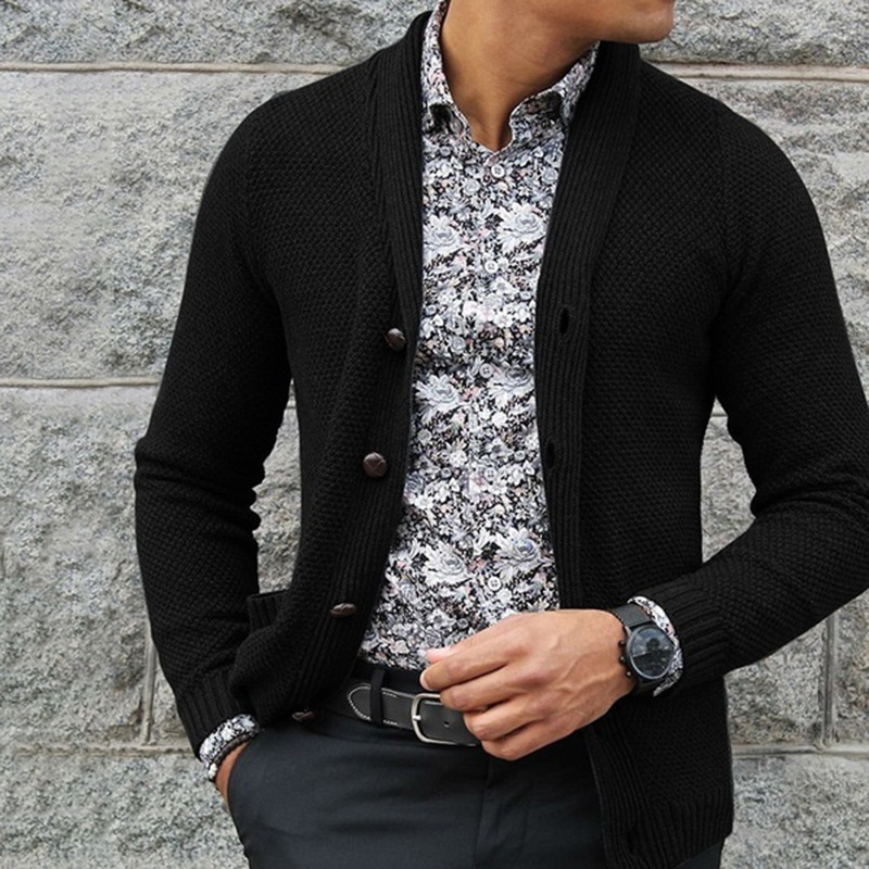 Herren-Cardigan, einreihig, Pullover, Oberteil, Pullover für Herren_voghion.com