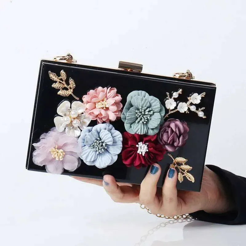 Designers Crossbody New Style Flower, un piccolo quadrato alla moda e tridimensionale per abiti da sera da donna_voghion.com