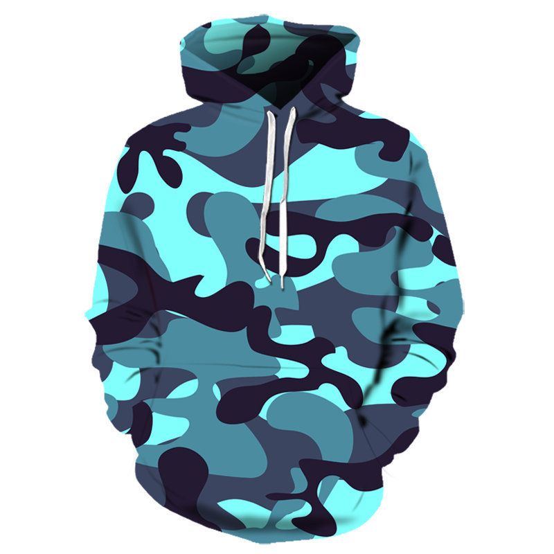 Trendiger Herren-Kapuzenpullover mit Camouflage-Muster, Digitaldruck, lässig, langärmelig, mit Kapuze, dickem Stoff_voghion.com