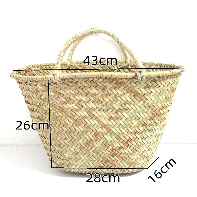 Nuova borsa da spiaggia casual da donna in stile cestino triangolare in paglia intrecciata_voghion.com