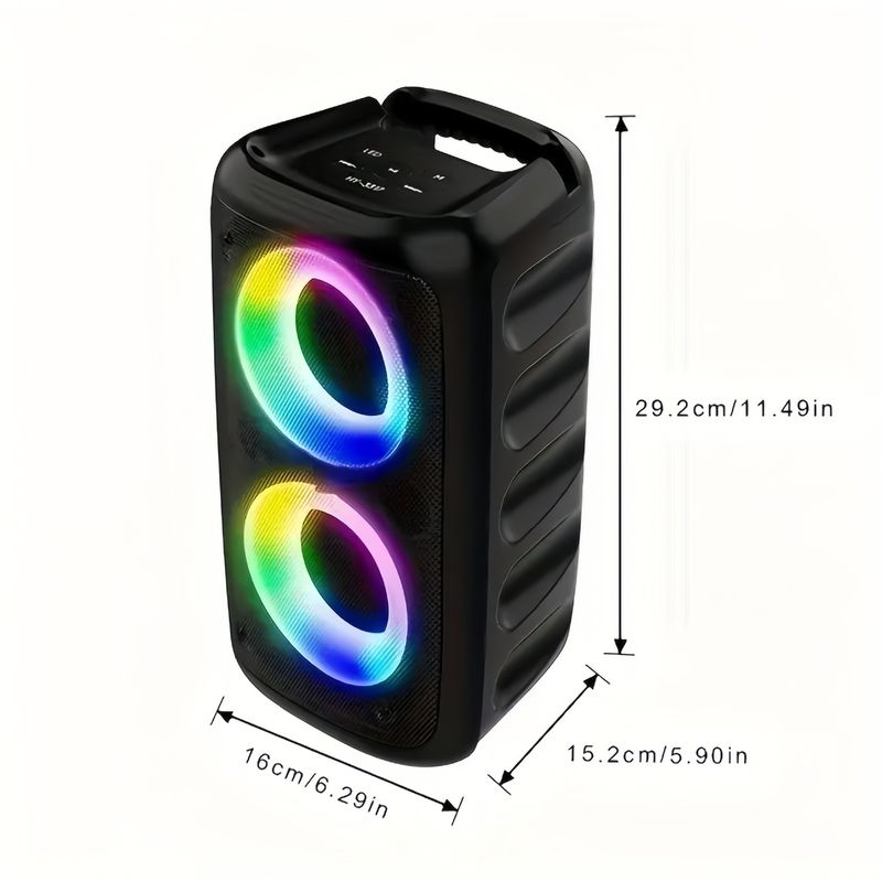 Karaoke Radio FM Bluetooth Speaker Portable Wireless With Microphone Lamp Machine Caixa De Som Sound Box Music Subwoofer LED TWS_voghion.com