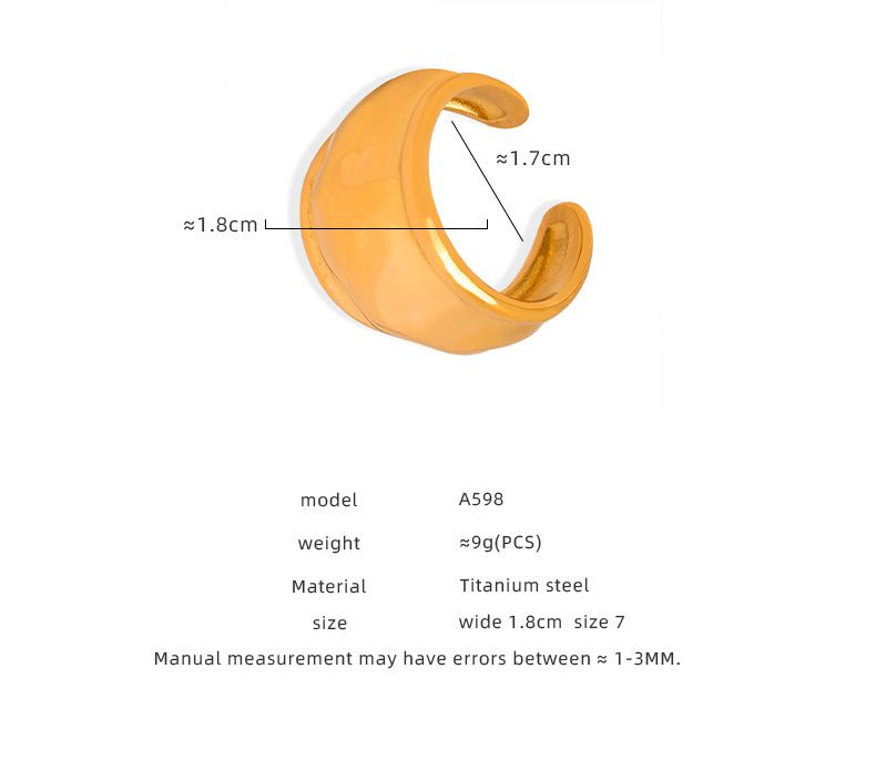 Nischendesign High-End-Ring Mode Vielseitig Titanstahl Vergoldet Persönlichkeit Temperament Offener Ring Schmuck Damen_voghion.com