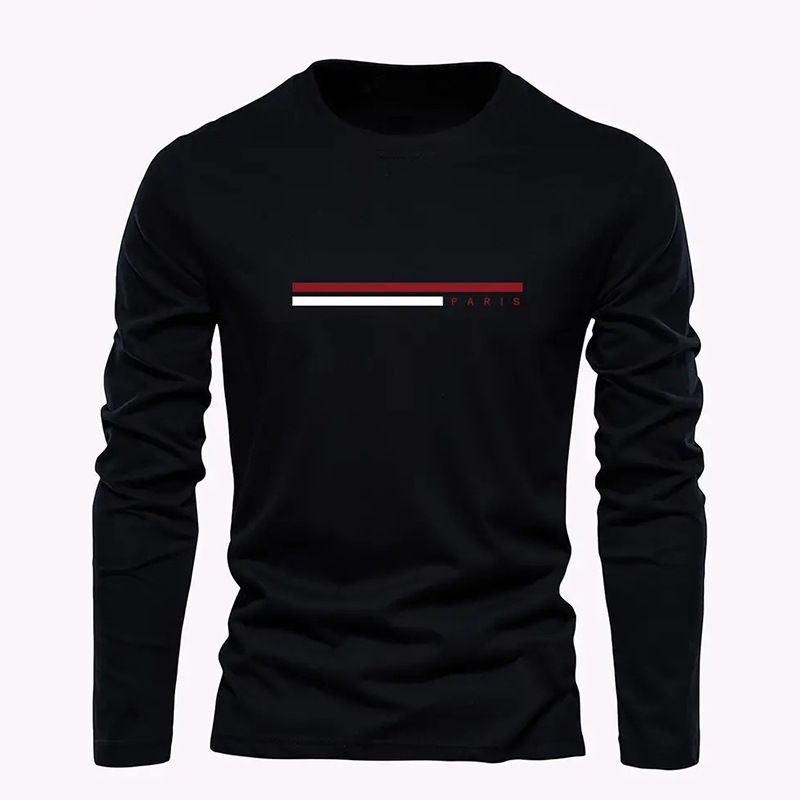 T-shirt à manches longues imprimé graphique pour homme - Coupe oversize avec lettrage 3D, polyester évacuant l'humidité pour le streetwear (tailles XXS à XXXL)_voghion.com