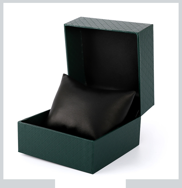 Boîte de rangement pour montres, couvercle rabattable, boîte décorative en papier imprimée en relief de couleur unie pour bijoux et bracelets_voghion.com