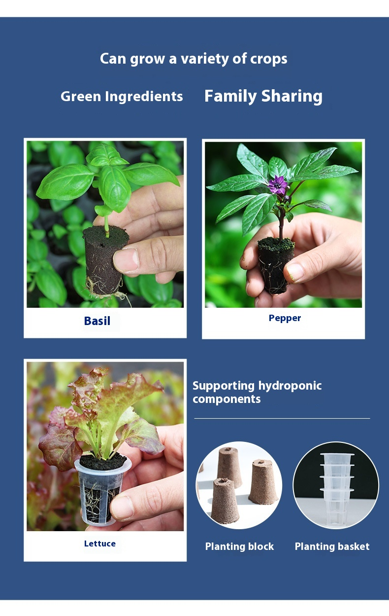 Máquina de plantio hidropônico inteligente com WIFI Equipamento hidropônico de vegetais domésticos Máquina de cultivo sem solo com luz de preenchimento doméstico_voghion.com