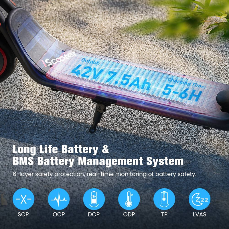 iScooter I9M elektrische scooter voor volwassenen, 500W 10'' elektrische scooter voor woon-werkverkeer met cruisecontrol, dubbele remsystemen_voghion.com