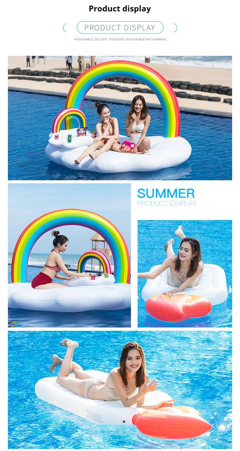 Regenboogbrug Drijvende Rij Opblaasbaar Luchtkussen Drijvend Vlot Ligstoel Drijvend Bed Op Water Volwassene En Kinderen Zwemcirkel_voghion.com