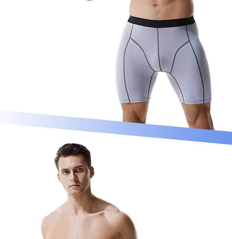 NOKO Size Lengthened Trouser Legs Pure Cotton Breathable Stretch Boxer Briefs Large Size Men's Underwear Underwear_voghion.com