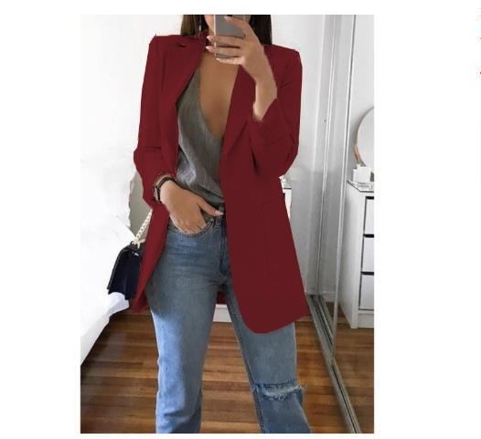 Blazer con cardigan a maniche lunghe e tasche unite_voghion.com