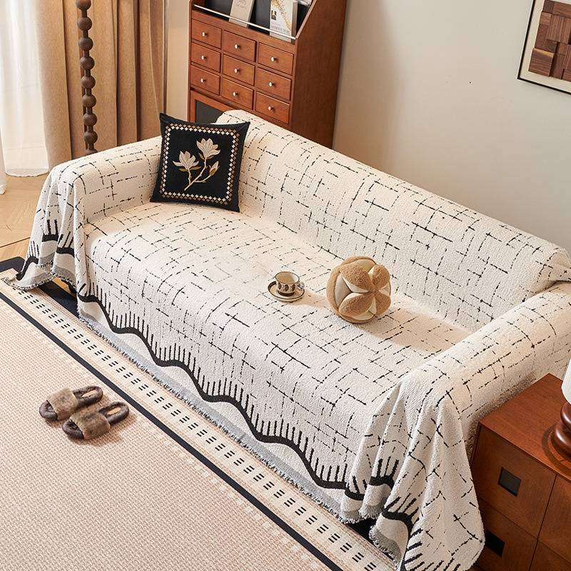 Luxury Sofa Cover - Thick Fluffy Chenille Couch Protector (Full Coverage Non-Slip Pet-Friendly Elegant Home Decor For Sectional/Loveseat)_voghion.com