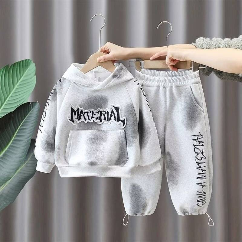 Conjunto unisex de sudadera y pantalón para niños: jersey de mezcla de algodón suave con pantalones deportivos a juego para niños y niñas (3-8 años, 100-140 cm)_voghion.com