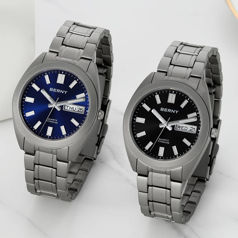 BERNY Titanium Watches For Men 10ATM Waterproof Super Luminous Quartz Analog Watch With Day Date Sapphire Crystal Sport Casual Wristwatch_voghion.com