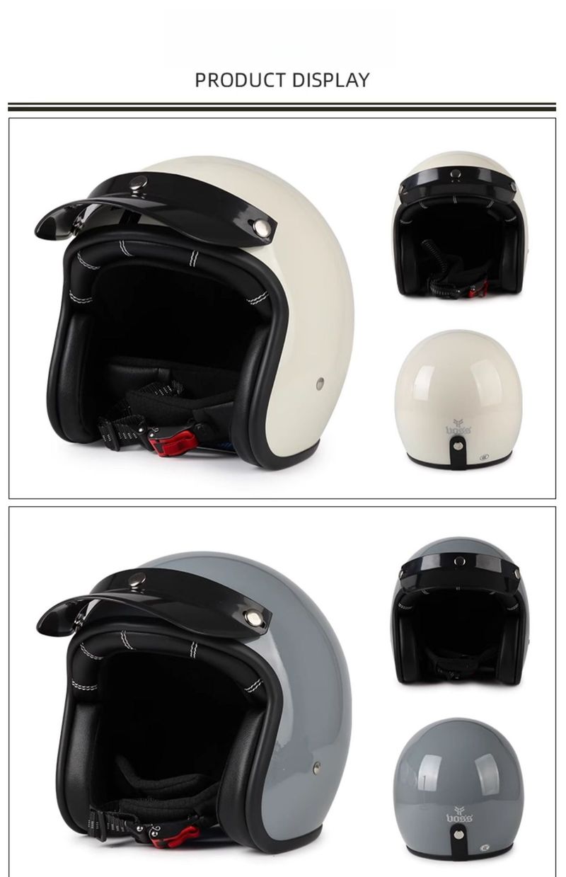 Retro Motorcycle Helmet 3/4 Open Face With Bluetooth & Interchangeable Goggles - ABS Lightweight Safety Helmet For Men & Women_voghion.com