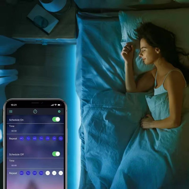 Tira de luces LED de neón RGB inteligentes con control por Bluetooth y aplicación, alimentación por USB de 5 V, retroiluminación de TV impermeable para decoración del hogar._voghion.com
