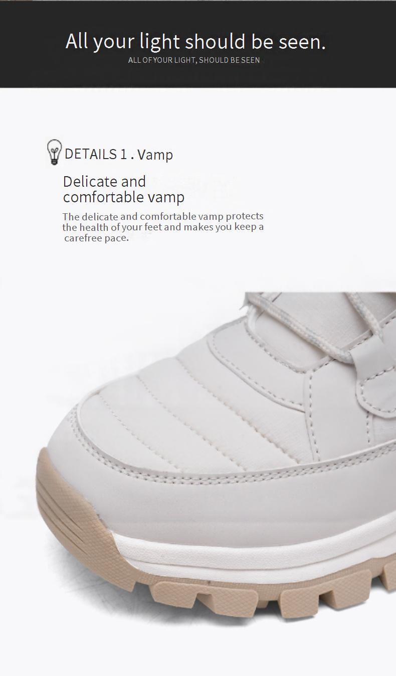 Stivali da neve impermeabili unisex per coppie - Scarpe invernali termiche antiscivolo per esterni con fodera in pile (nero/bianco/beige, taglie 36-44)_voghion.com