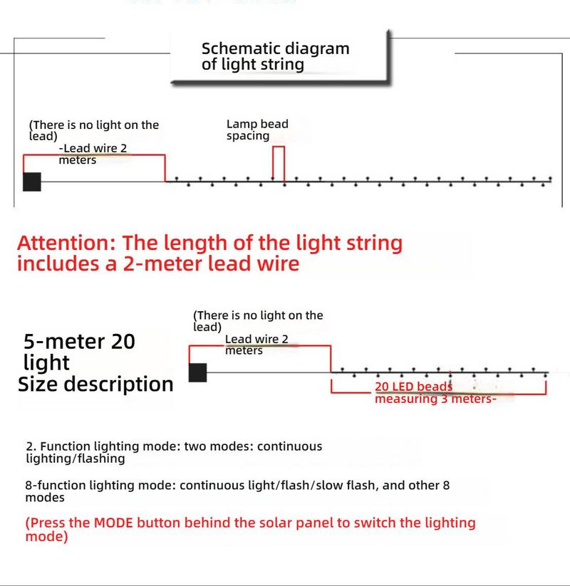 Güneş Enerjili LED Işık Dizisi, Uzaktan Kumandalı Su Geçirmez Dış Mekan Peri Işıkları, Bahçe, Veranda, Kamp ve Dekorasyon İçin 8 Aydınlatma Modu_voghion.com