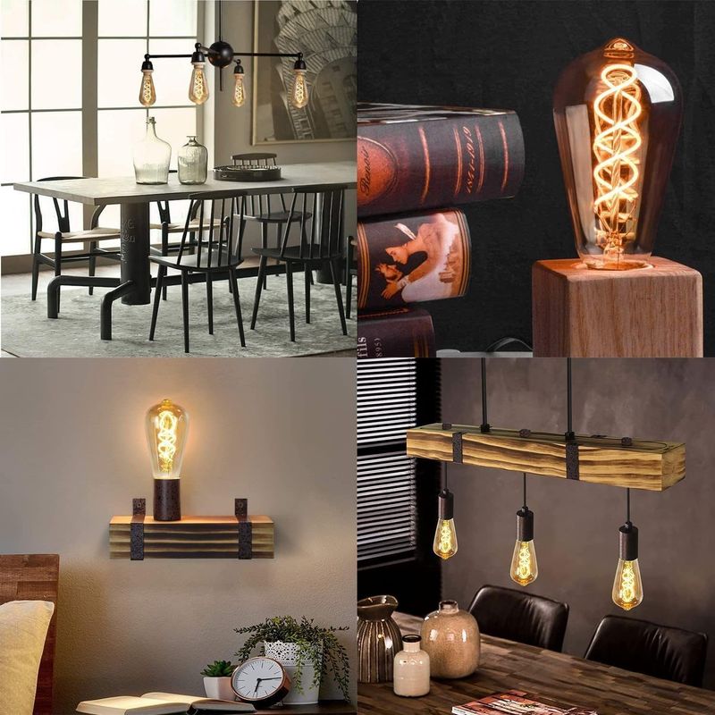 Glitzerlife LED-Leuchtmittel Vintage Glühlampe ST64 2200K 4W Filament Beleuchtung_voghion.com