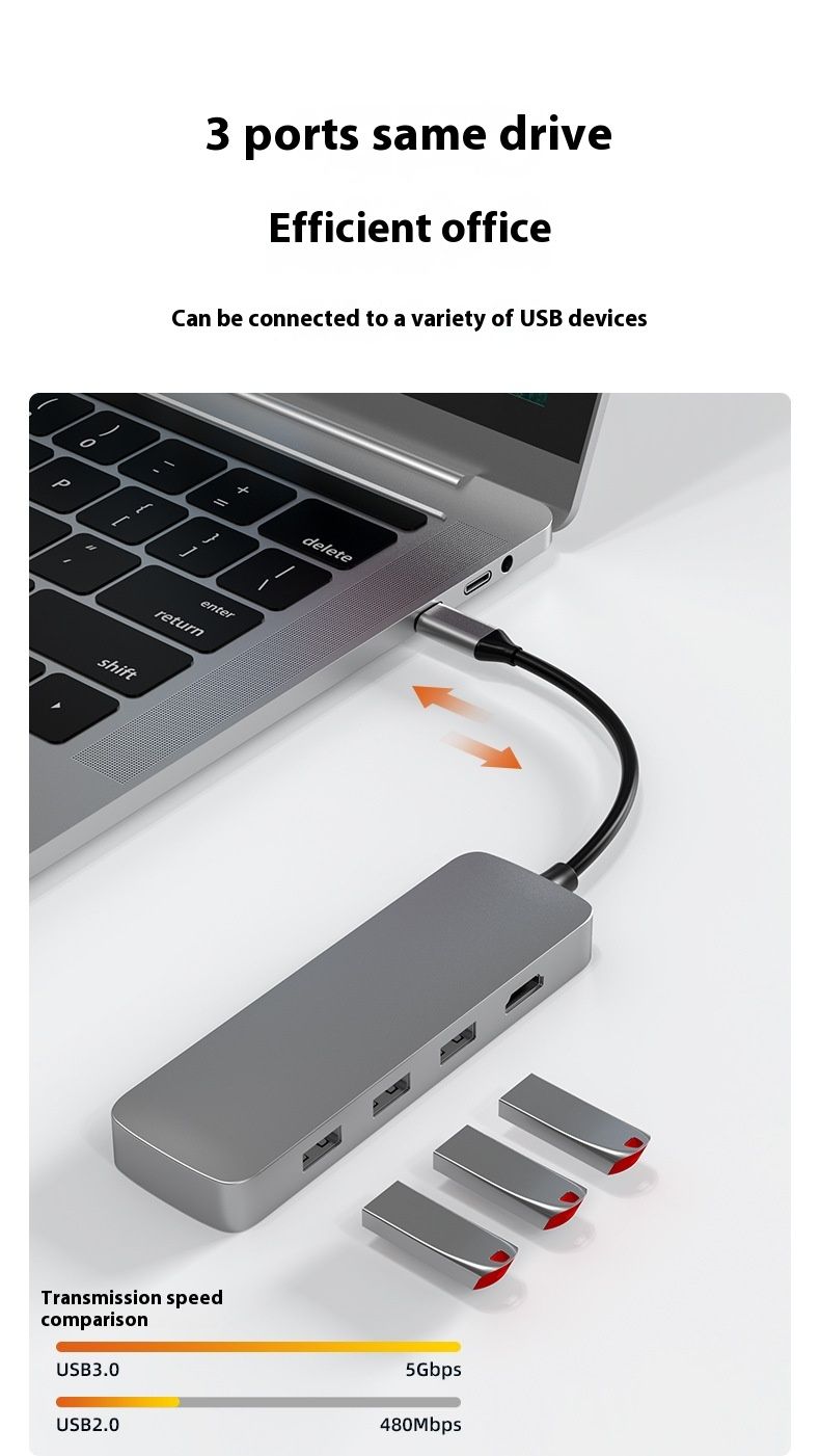 Privaatne USB HUB TypeC splitter HDMI dokkimisjaam USB3.0, mis sobib sülearvutile kaheksa ühes_voghion.com