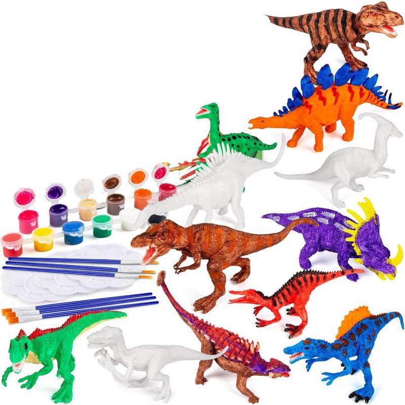 Peinture de dinosaures pour enfants, argile colorée de dinosaures, jouets de bricolage, cadeau d'anniversaire, peinture de jouets_voghion.com