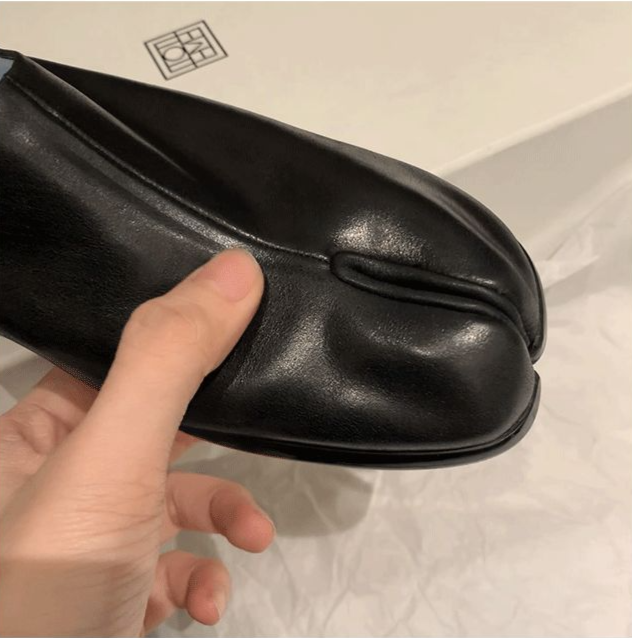 Bocca poco profonda Uomo pigro Piedi di maiale Scarpe con dita divise Calpestare i tacchi_voghion.com