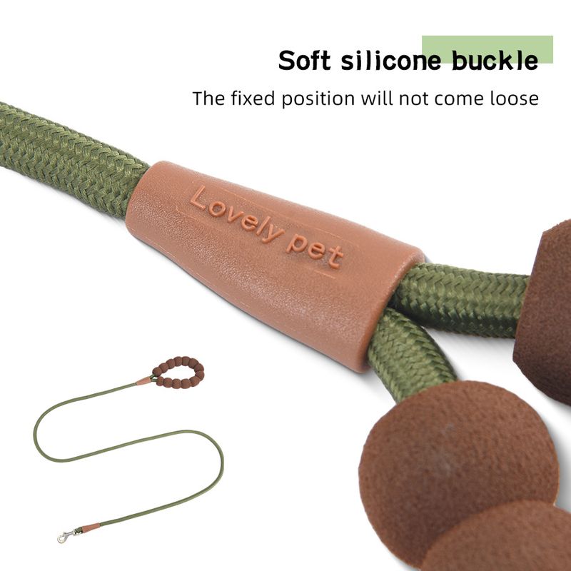 P Chain Explosion-Proof Dog Cloud Bubble Cotton Grip Color-Block Pet Walking Leash_voghion.com