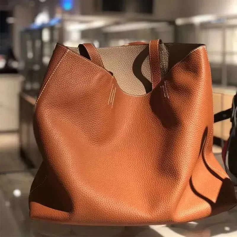 Borsa a tracolla in pelle da donna, nuova estate 2025, con doppio strato di pelle bovina, grande capacità_voghion.com