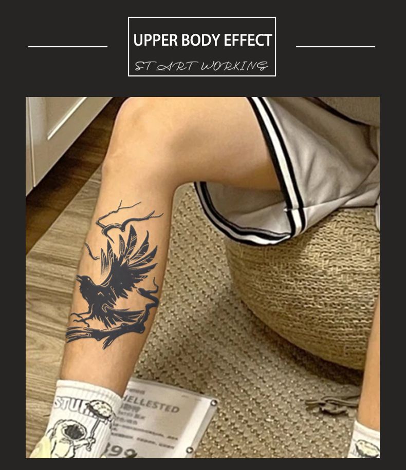 Adler Tattoo-Aufkleber für den Ärmel – Realistische temporäre Tattoos für Männer, wasserfest und langanhaltend, Kräutersaftformel, Design für den ganzen Arm (11 x 18 cm)_voghion.com