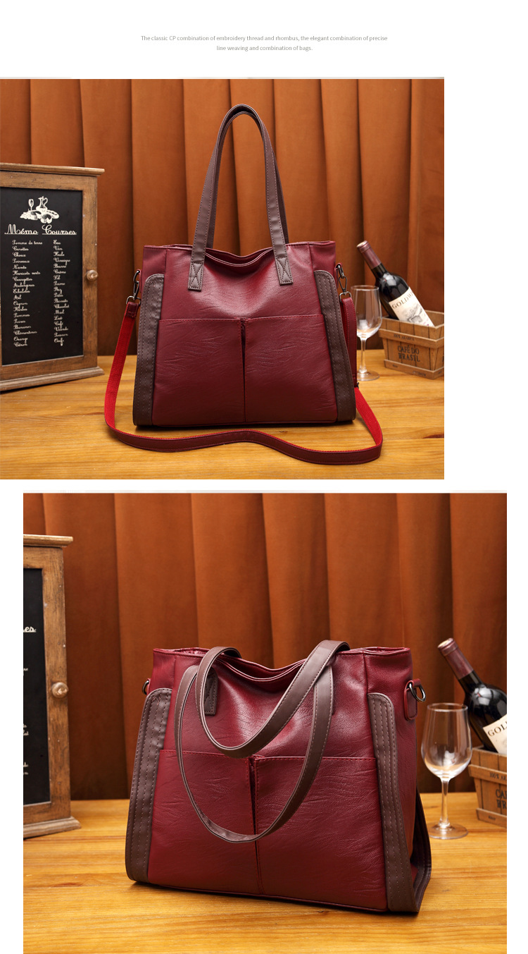 2023 New Hot Selling Shoulder Bag Women's Soft Leather Big Bag Pu Large Capacity Tote Bag Women's Bag Versatile_voghion.com