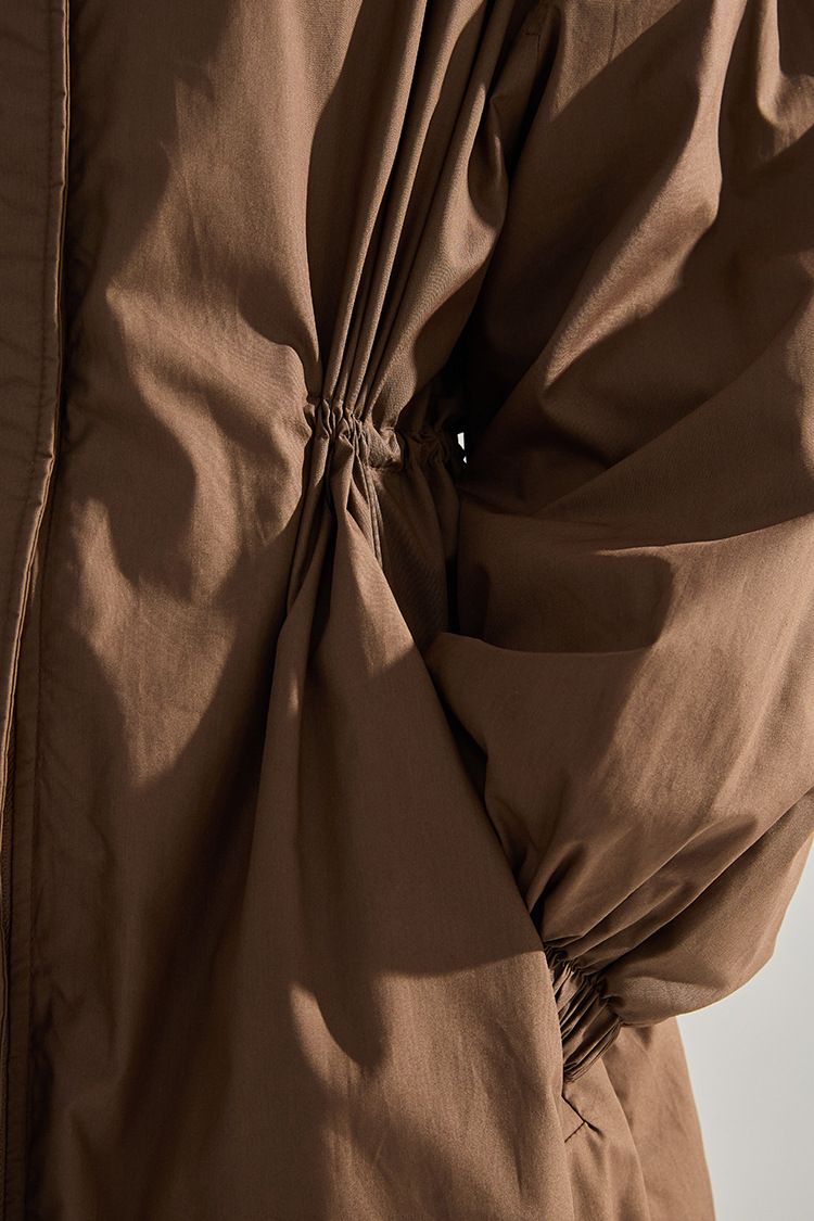 Nuovo piumino lungo da donna, stile trench White Goose, versione autunno-inverno, ultra ampio, con coulisse in vita_voghion.com