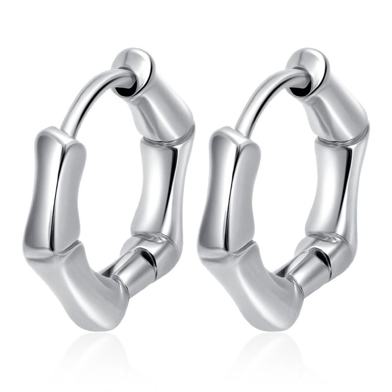 Orecchini a clip in acciaio inossidabile con motivo geometrico europeo e americano, semplici orecchini alla moda di nicchia all'ingrosso per le donne_voghion.com