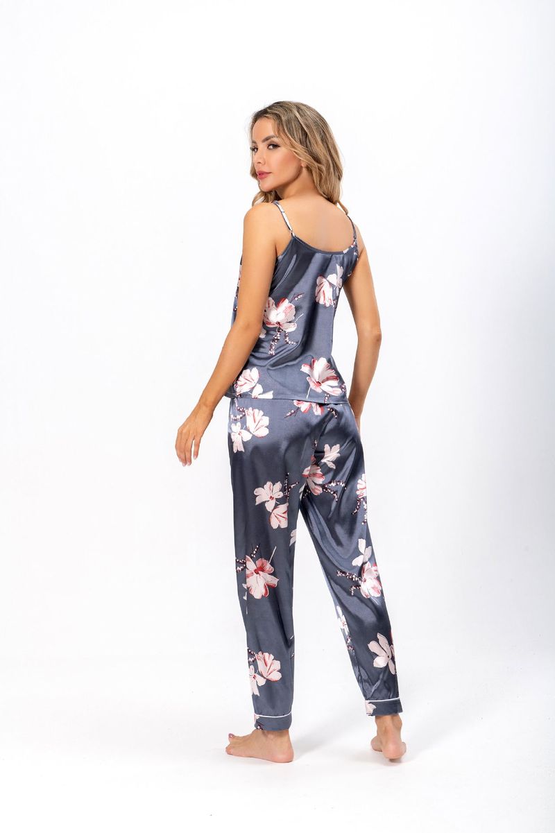 Ënnerwäsch & Schlofkleeder Summer Fraen séiss a léif sexy Seid Hosenträger Hosen Heemkleeder zweedeeleg Kostüm Heemkleeder_voghion.com