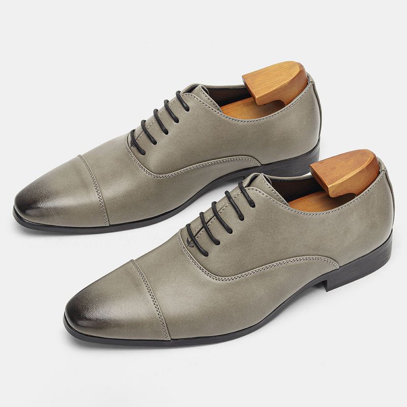 Hochwertige Oxford-Schuhe für Herren mit spitzer Zehenpartie, bequem, klassisch, britisches Leder, poliert, formelle Schuhe_voghion.com