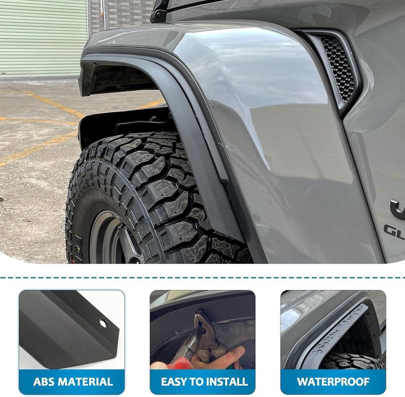 Front & Rear Fenders Compatible With 2020-2024 Jeep Wrangler Gladiator JT Sport & Willys_voghion.com