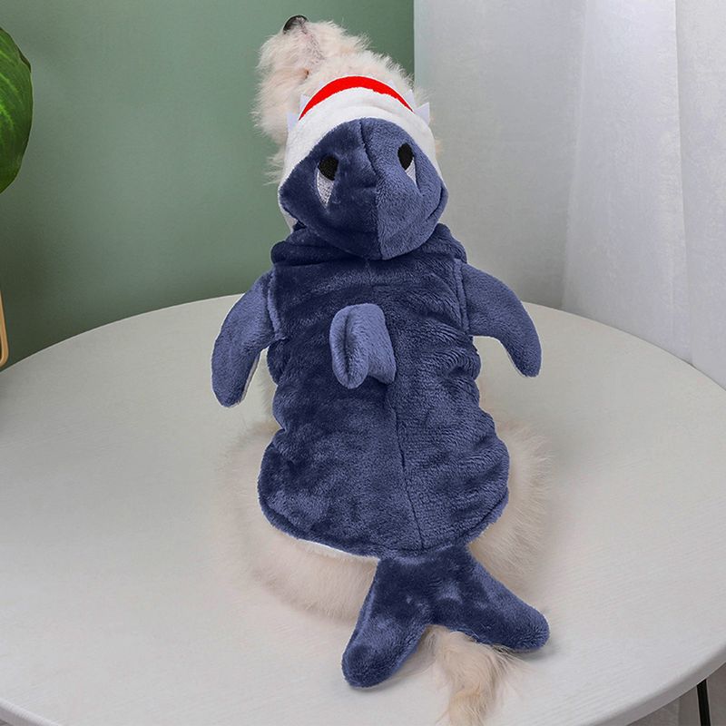 1pc Pet Products Shark Pet Clothes Winter And Autumn Warmth Halloween Universal Dog Clothes Cat Clothes Cat Supplies Blue_voghion.com