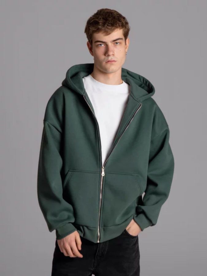 "Gothic Unisex Hoodie mit Reißverschluss vorne, Oversized-Passform, dunkler, ästhetischer Pullover für Männer und Frauen, weiches Fleecefutter, Streetwear-Essential"_voghion.com