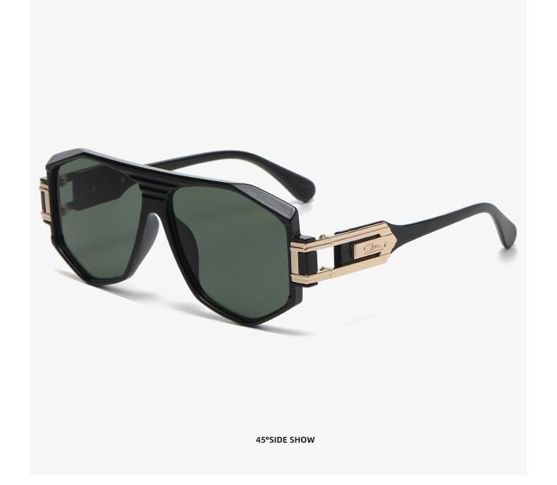 TGOGO Neue Pilotensonnenbrille für Herren ist keine europäische und amerikanische Straßenfotografie, moderne, polygonale Retro-Krötenbrille mit großem Rahmen, UV400_voghion.com