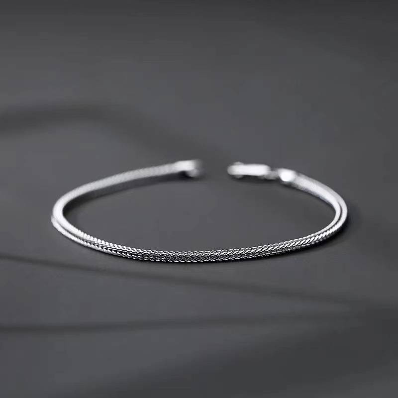 Designer Male Korean Version Trendy Student Personality Cool, Simple And Versatile 2mm Fine Woven Men's Jewelry Titanium_voghion.com