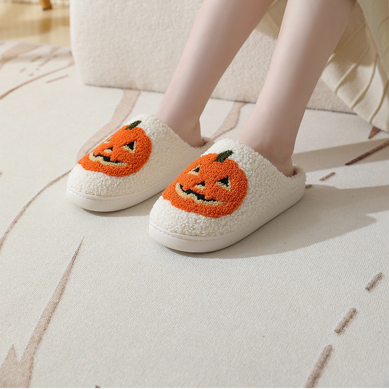 Neu Halloween kürbis pantoffel weibliche dicken boden winter home innen non-slip hause Lächelndes gesicht_voghion.com
