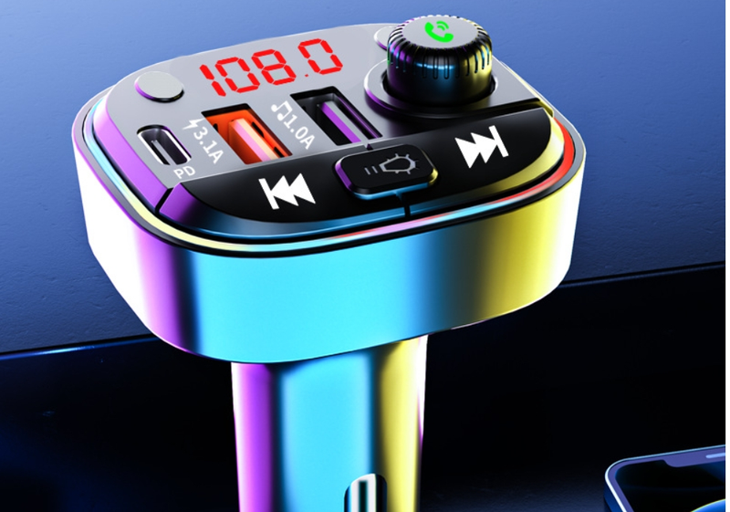 Caricabatterie per auto con riproduzione Bluetooth, vivavoce, qualità audio lossless, accendisigari per auto PD, caricabatteria per auto, ricarica rapida_voghion.com