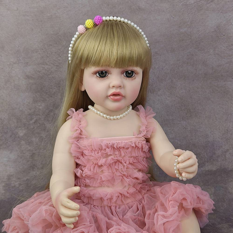 Muñeca de bebé recién nacida de 55 cm y 22 pulgadas, totalmente de vinilo, regalo de Navidad para niñas, juguete preescolar de princesa, regalo de cumpleaños_voghion.com
