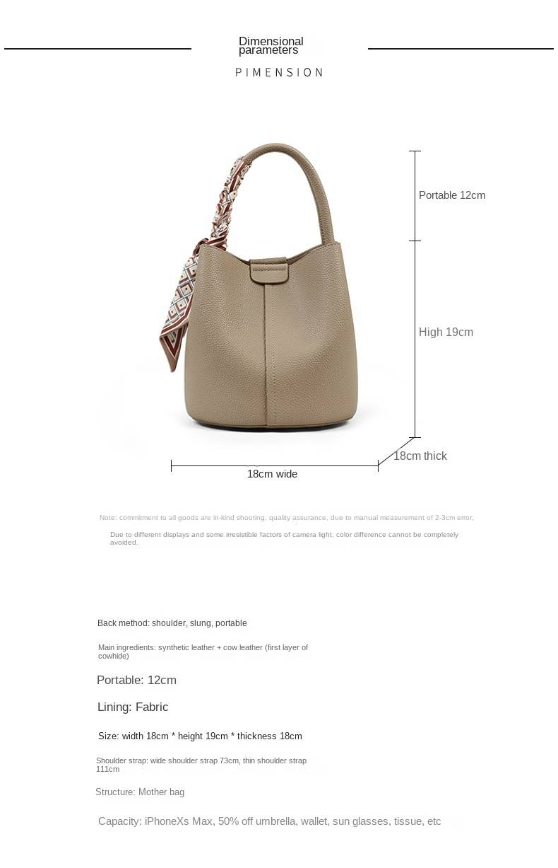 VINEY Bag 2025 Nová dámská taška Messenger Bag Špičková odnímatelná kabelka z pravé kůže Bucket Bag_voghion.com