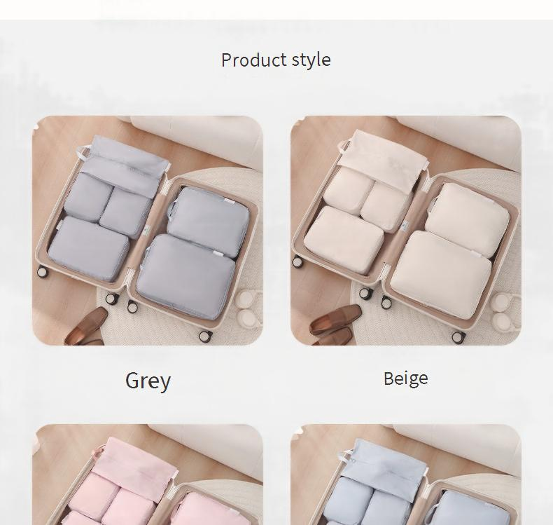Reise-Packwürfel-Set – 6-teiliger, leichter Gepäck-Organizer für Kleidung (perfekt für Geschäftsreisen und Urlaub, faltbar, mehrfarbig)_voghion.com